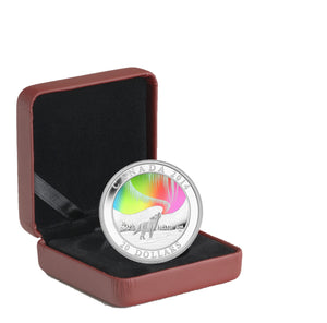 2014 1oz $20 A STORY OF THE NORTHERN LIGHTS: HOWLING WOLF FINE SILVER HOLOGRAM COIN