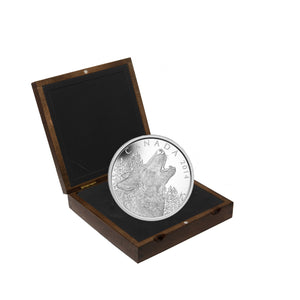 E-TRANSFER ONLY - 2014 $125 HOWLING WOLF FINE SILVER COIN (16oz)