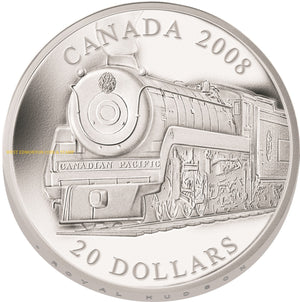2008 1oz $20 GREAT CANADIAN LOCOMOTIVES - ROYAL HUDSON - FINE SILVER COIN