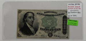 1863 50-CENT UNITED STATES FOURTH ISSUE FRACTIONAL CURRENCY BANK NOTE