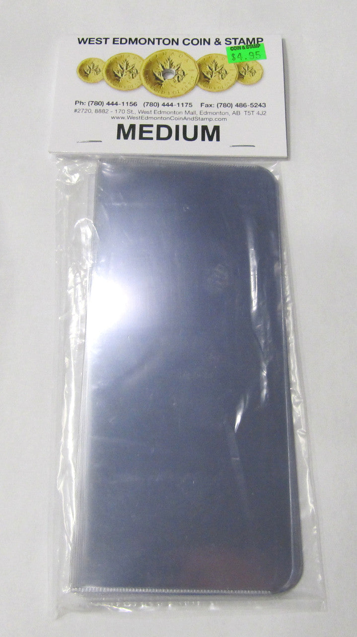 BILL SLEEVES - PACK OF 10 MEDIUM SLEEVES