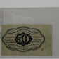 1862 50-CENTS UNITED STATES "POSTAGE CURRENCY" PLAIN EDGES WITH MONOGRAM BANK NOTE