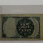 1874 25-CENTS UNITED STATES "FRACTIONAL CURRENCY" FIFTH ISSUE SHORT THICK KEY IN TREASURY SHIELD BANK NOTE