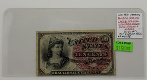 1863 10-CENTS UNITED STATES "FRACTION CURRENCY" FOURTH ISSUE BANK NOTES