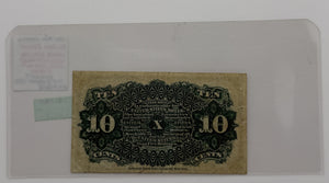 1863 10-CENTS UNITED STATES "FRACTION CURRENCY" FOURTH ISSUE BANK NOTES