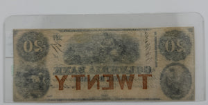1852 $20 UNITED STATES COLUMBIA BANK WASHINGTON DC BANK NOTE