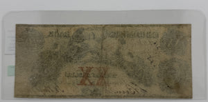 1864 $20 UNITED STATES MECHANIC BANK WORCESTER MASSACHUSETTS BANK NOTE