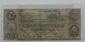 1859 $5 UNITED STATES CLINTON BANK WESTERN PORT MARYLAND BANK NOTE