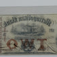 1854 $2 UNITED STATES METROPOLITAN BANK WASHINGTON, D.C. BANK NOTE
