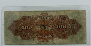 1858 $100 UNITED STATES COMMERCIAL BANK OF ALABAMA; WITHOUT MONOGRAM