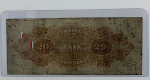 1856 $20 UNITED STATES COMMERCIAL BANK OF ALABAMA, SELMA ALABAMA BANK NOTE