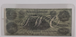 1862 $2 UNITED STATES ALLEGANY COUNTY BANK, CUMBERLAND MARYLAND BANK NOTE