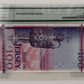 2012 £100 STATES OF JERSEY "COMMEMORATIVE", PICK#37a; GRADED BANK NOTE
