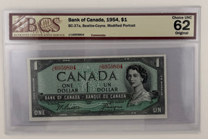 1954 $20 BANK OF CANADA, BC-37a; BEATTIE-COYNE, MODIFIED PORTRAIT NOTE