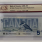 1986 $5 BANK OF CANADA; BC-56bA, THIESSEN-CROW, LARGE F, REPLACEMENT NOTE