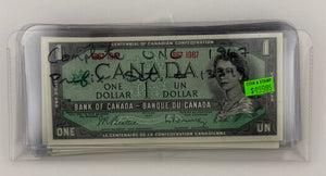 [COMPLETE UNCIRCULATED] 1967 CANADIAN DOLLAR BANK NOTE BUNDLE (BC-45A TO BC-45B-I PREFIX M/P)