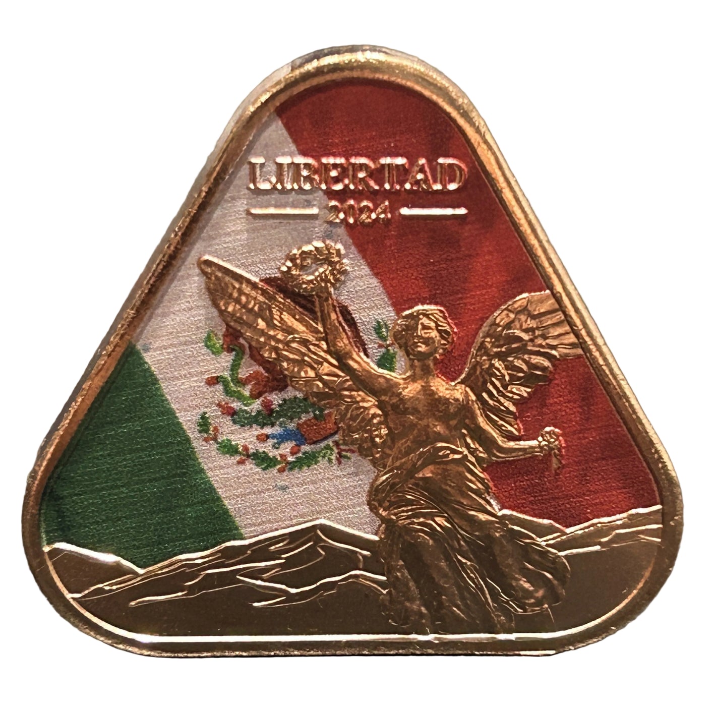 2024 1oz LIBERTAD MEXICAN FLAG TRIANGLE COPPER COIN