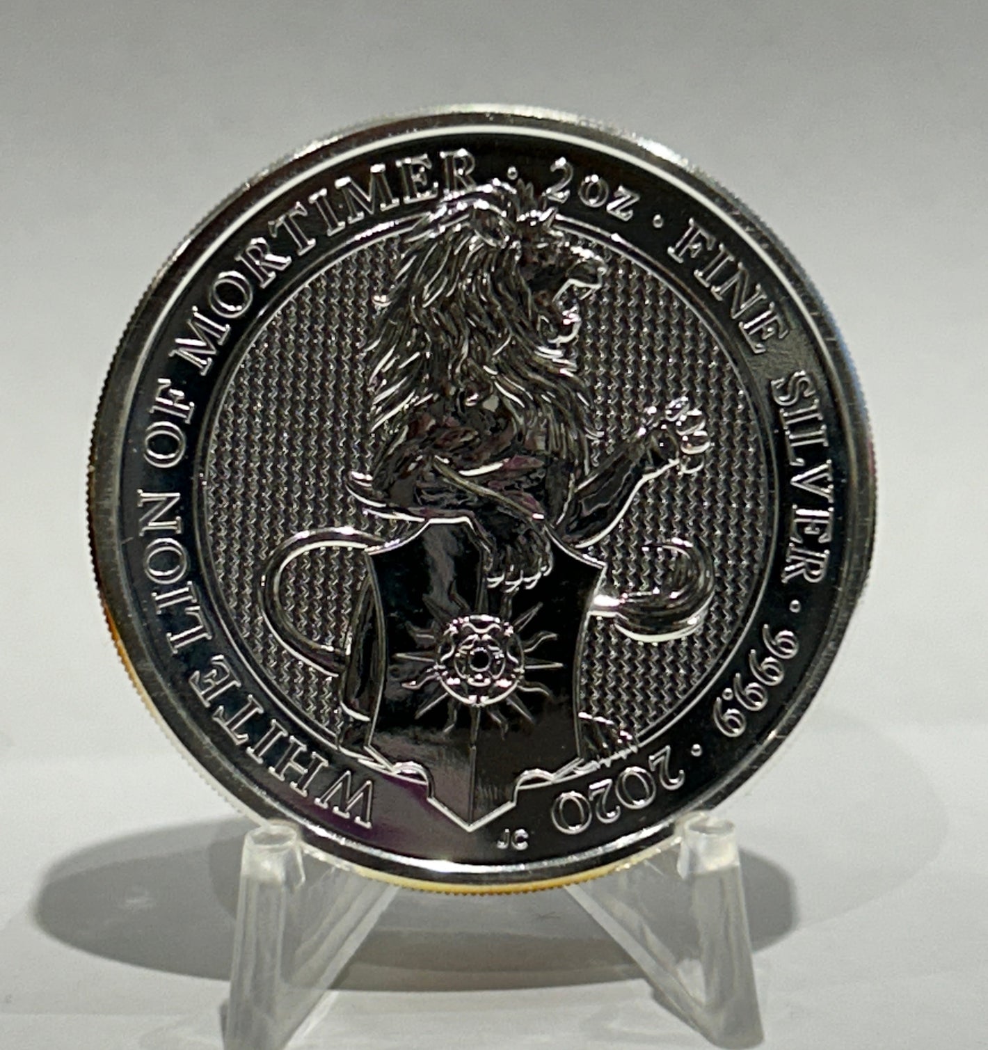 E-TRANSFER ONLY - 2020 2oz WHITE LION OF MORTIMER FINE SILVER BULLION COIN