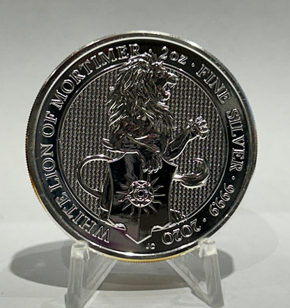 E-TRANSFER ONLY - 2020 2oz WHITE LION OF MORTIMER FINE SILVER BULLION COIN