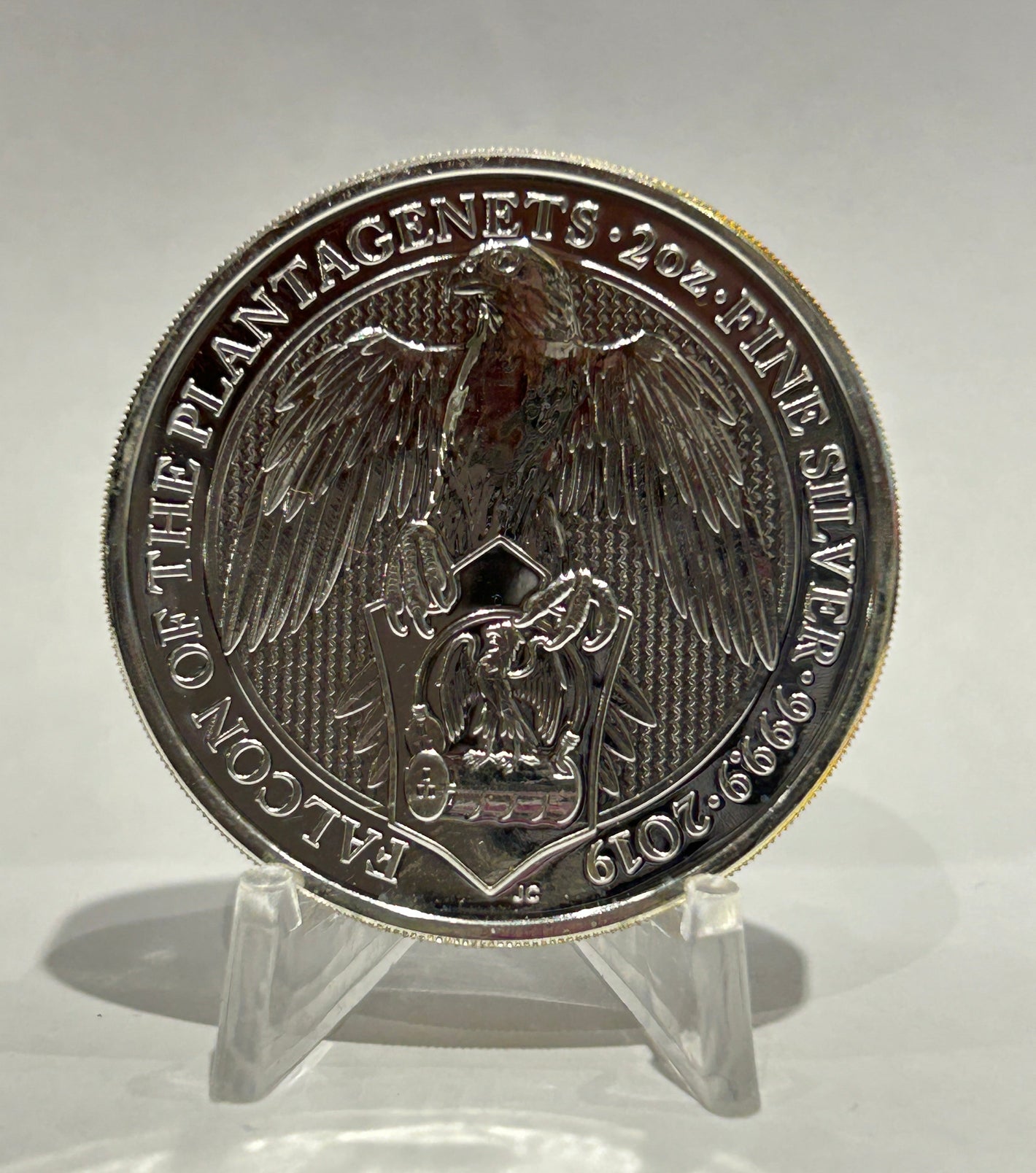 E-TRANSFER ONLY - 2019 2oz FALCON OF THE PLANTAGENETS FINE SILVER BULLION COIN