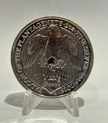 E-TRANSFER ONLY - 2019 2oz FALCON OF THE PLANTAGENETS FINE SILVER BULLION COIN
