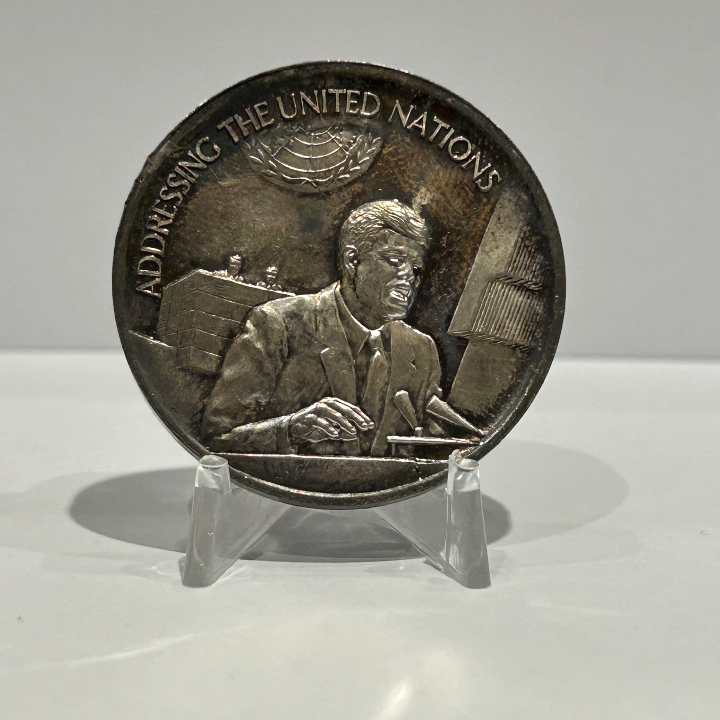 E-TRANSFER ONLY - 1971 1oz LIFE AND LEGACY OF JOHN F. KENNEDY MEDAL: AMBASSADOR OF THE UNITED NATIONS FINE SILVER