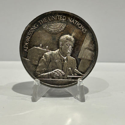 E-TRANSFER ONLY - 1971 1oz LIFE AND LEGACY OF JOHN F. KENNEDY MEDAL: AMBASSADOR OF THE UNITED NATIONS FINE SILVER