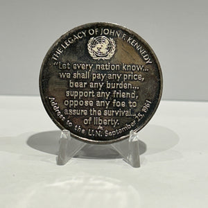 E-TRANSFER ONLY - 1971 1oz LIFE AND LEGACY OF JOHN F. KENNEDY MEDAL: AMBASSADOR OF THE UNITED NATIONS FINE SILVER
