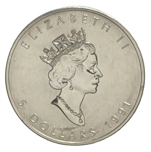 E-TRANSFER ONLY - 1oz. 1989 CANADIAN SILVER MAPLE LEAF COIN