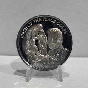 E-TRANSFER ONLY - 1971 1oz LIFE AND LEGACY OF JOHN F. KENNEDY MEDAL: THE BIRTH OF THE PEACE CORP FINE SILVER