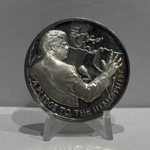 E-TRANSFER ONLY - 1971 1oz LIFE AND LEGACY OF JOHN F. KENNEDY MEDAL: A PLEDGE TO THE HEMISPHERE FINE SILVER