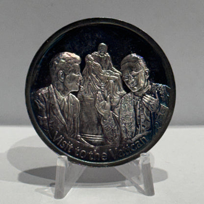 E-TRANSFER ONLY - 1971 1oz LIFE AND LEGACY OF JOHN F. KENNEDY MEDAL: VISIT TO THE VATICAN FINE SILVER