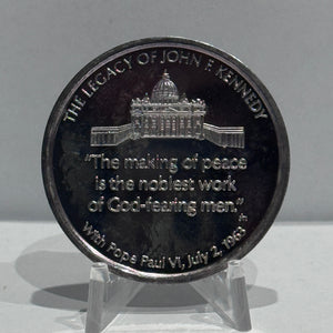 E-TRANSFER ONLY - 1971 1oz LIFE AND LEGACY OF JOHN F. KENNEDY MEDAL: VISIT TO THE VATICAN FINE SILVER