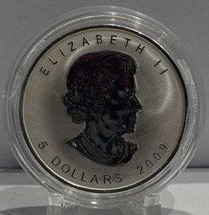E-TRANSFER ONLY - 2009 1oz $5 SILVER MAPLE LEAF BRANDENBURG GATE PRIVY MARK