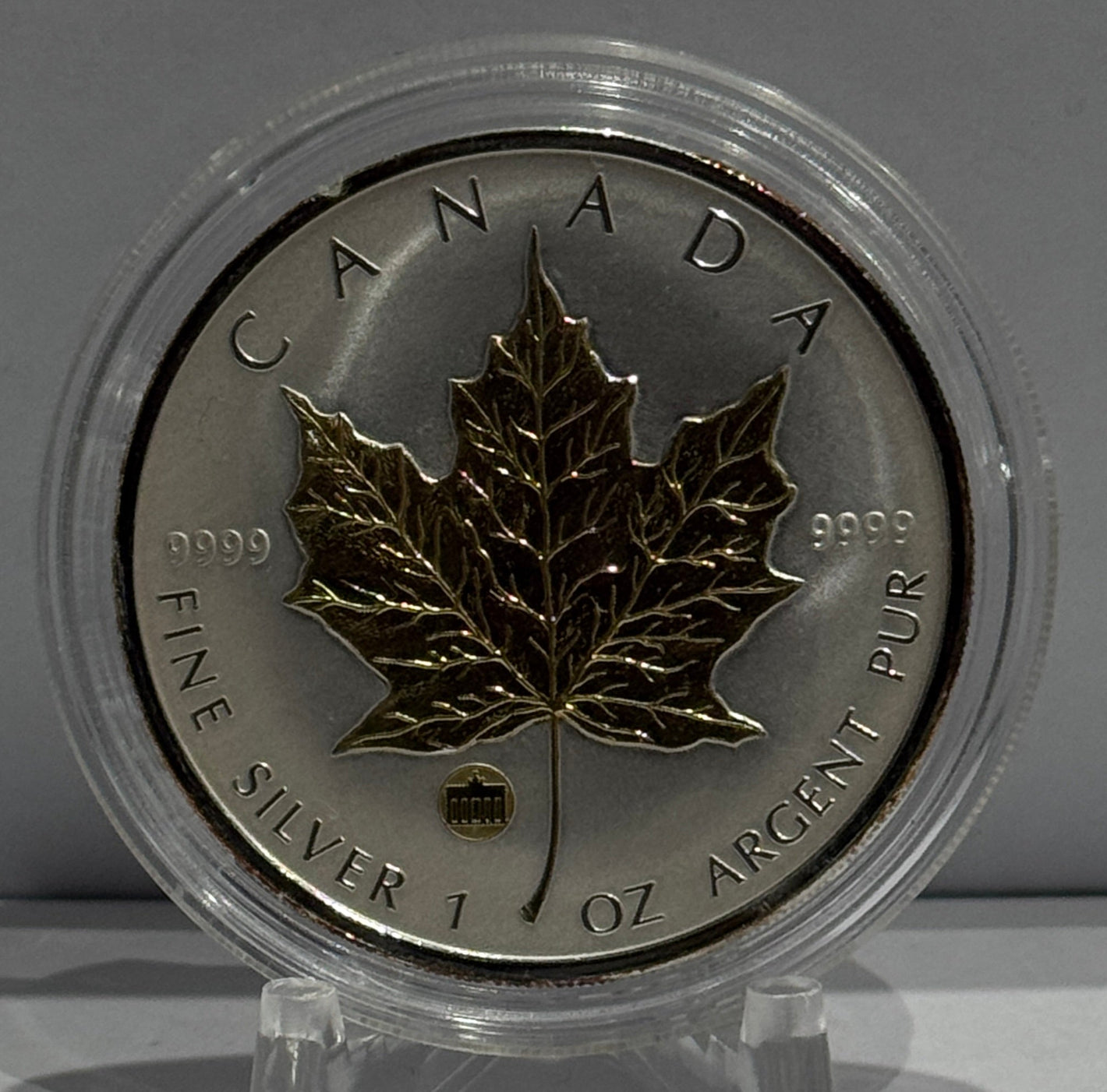 E-TRANSFER ONLY - 2009 1oz $5 SILVER MAPLE LEAF BRANDENBURG GATE PRIVY MARK
