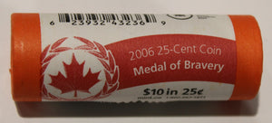 2006 MEDAL OF BRAVERY 25-CENT SPECIAL WRAP ROLL