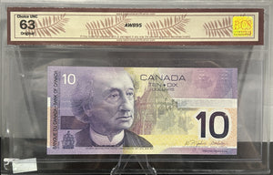 2001 $10 BANK OF CANADA, BC-63cA, JENKINS-DODGE, REPLACEMENT NOTE