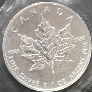 E-TRANSFER ONLY - 1oz. 1991 CANADIAN SILVER MAPLE LEAF COIN