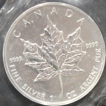 E-TRANSFER ONLY - 1oz. 1991 CANADIAN SILVER MAPLE LEAF COIN