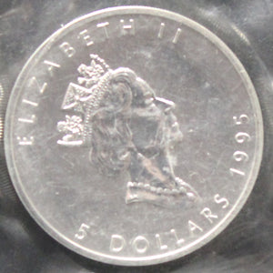 E-TRANSFER ONLY - 1oz. 1995 CANADIAN SILVER MAPLE LEAF COIN