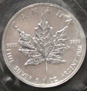 E-TRANSFER ONLY -  1oz. 1994 CANADIAN SILVER MAPLE LEAF COIN