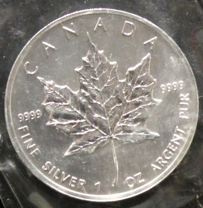 E-TRANSFER ONLY  - 1oz. 1999 CANADIAN SILVER MAPLE LEAF COIN