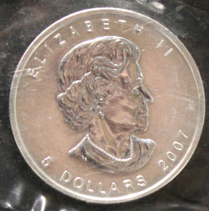 E-TRANSFER ONLY - 1oz. 2007 CANADIAN SILVER MAPLE LEAF COIN