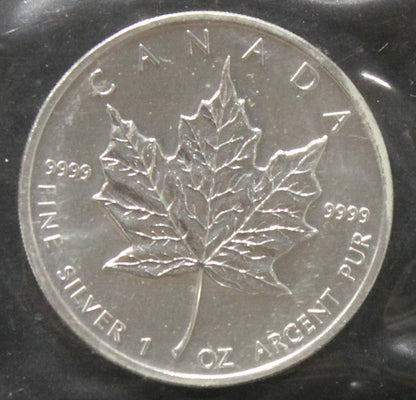 E-TRANSFER ONLY - 1oz. 2002 CANADIAN SILVER MAPLE LEAF COIN