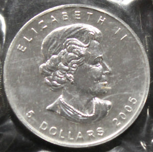 E-TRANSFER ONLY - 1oz 2005 CANADIAN SILVER MAPLE LEAF COIN