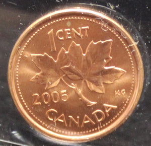 2005P CANADIAN 1-CENT ICCS MS-66 (RED)