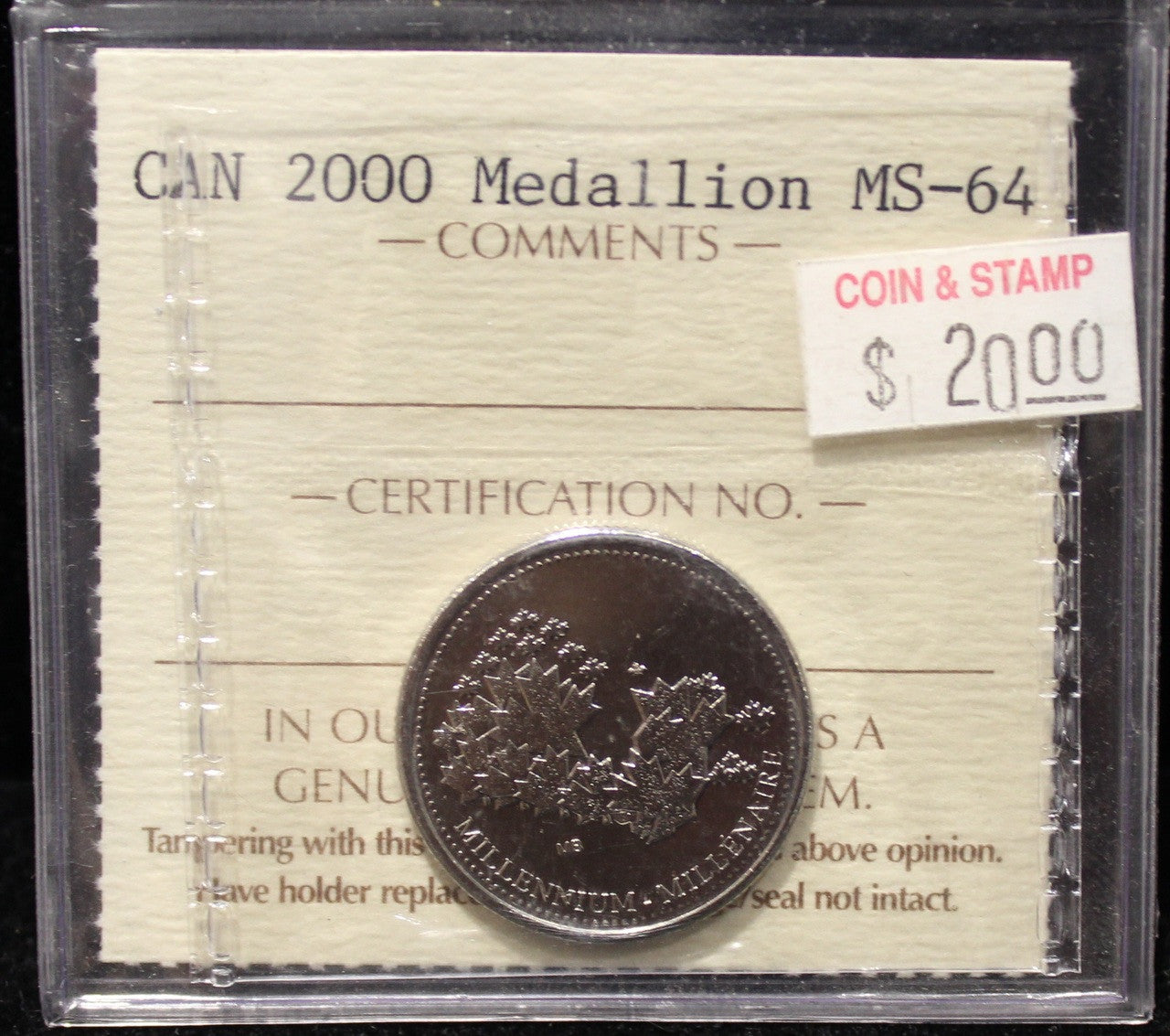2000 CANADIAN MEDALLION ICCS MS-64