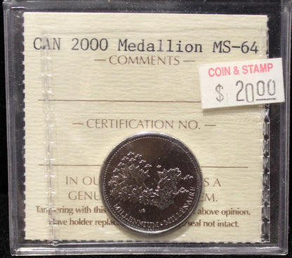 2000 CANADIAN MEDALLION ICCS MS-64