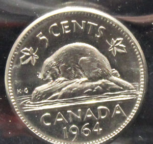 1964 CANADIAN FIVE CENT ICCS MS-63