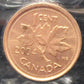 2004 CANADIAN ONE CENT ICCS MS - 65 (RED)